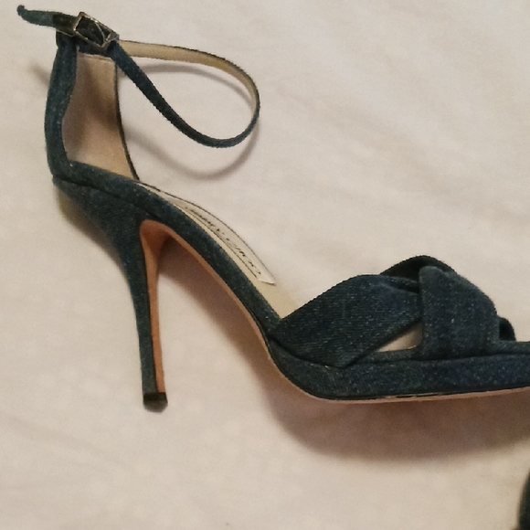 Authentic Jimmy Choo Dark Blue Ankle Strap Heels - Picture 3 of 7
